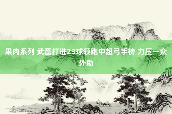 果肉系列 武磊打进23球领跑中超弓手榜 力压一众外助