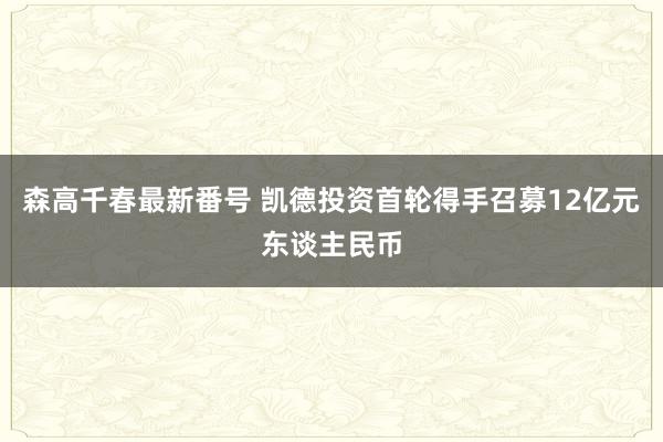 森高千春最新番号 凯德投资首轮得手召募12亿元东谈主民币