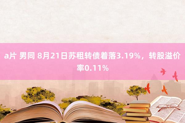 a片 男同 8月21日苏租转债着落3.19%，转股溢价率0.11%