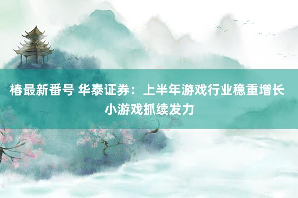 椿最新番号 华泰证券：上半年游戏行业稳重增长 小游戏抓续发力