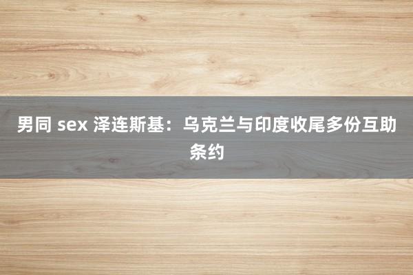 男同 sex 泽连斯基：乌克兰与印度收尾多份互助条约