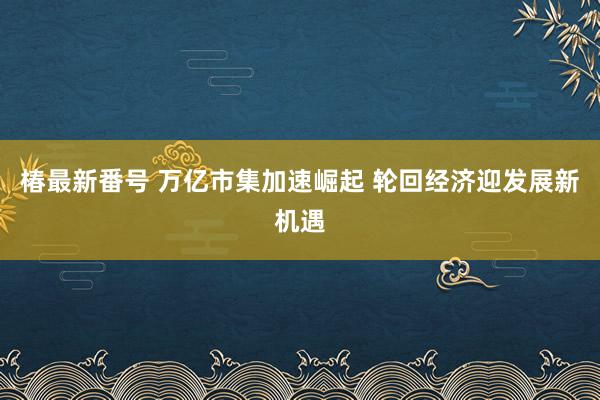 椿最新番号 万亿市集加速崛起 轮回经济迎发展新机遇