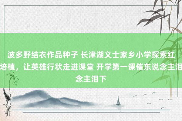 波多野结衣作品种子 长津湖义士家乡小学探索红色培植，让英雄行状走进课堂 开学第一课催东说念主泪下