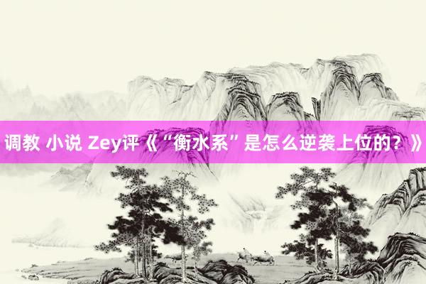 调教 小说 Zey评《“衡水系”是怎么逆袭上位的？》